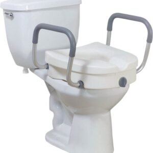 2 in 1 Locking Raised Toilet Seat with Tool-Free Removable Arms